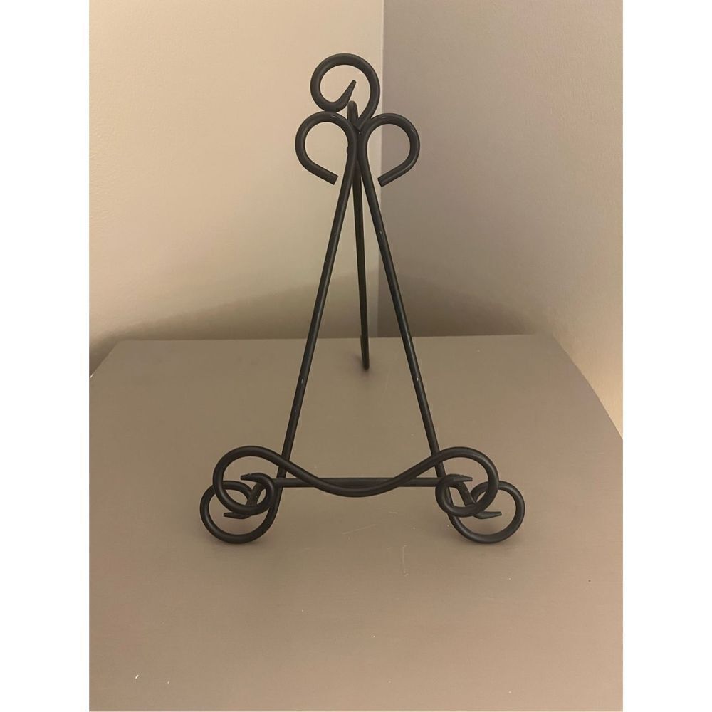 Black Metal 12" Tabletop Book Photo Plate Other Display Folding Easel